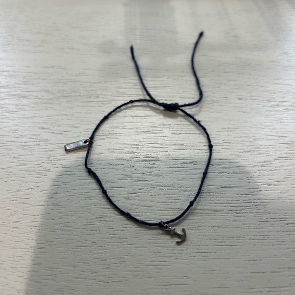 Black String Bracelet with Silver Charms - Picture 1 of 2